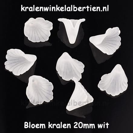 Bloem kralen engeltjes maken lijfjes wit 20mm