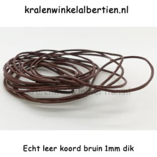 Leren koord donkerbruin rond sieraden maken echt