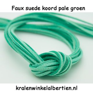 Rol suede veters pale groen 3mm