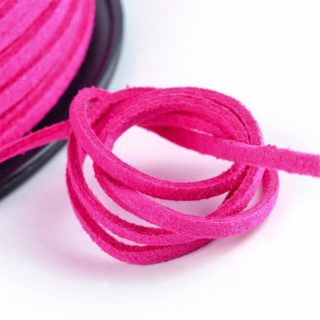 Faux suede koord 3mm roze