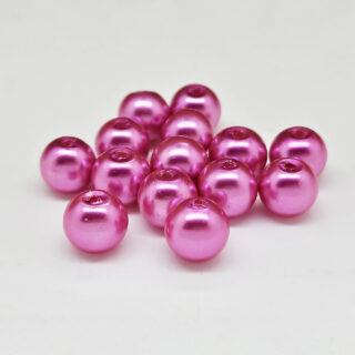 Glaspareltjes rond roze 8mm