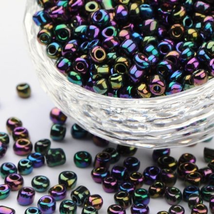 Seed beads 4mm glas kraaltjes zwart ab