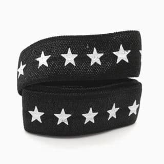 Zwart wit sterren elastiek 15mm breed elastisch lint armbanden maken