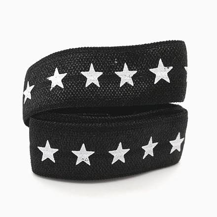 Zwart wit sterren elastiek 15mm breed elastisch lint armbanden maken