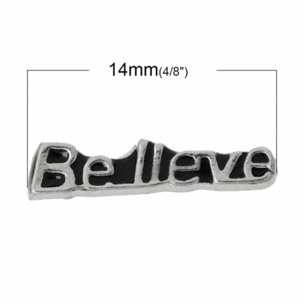 Floating charms believe 14mm zilver