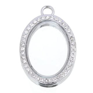 Memorie locket zilver strass floating charms