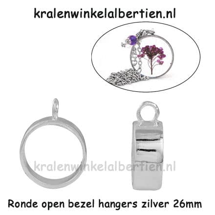 Ronde hanger epoxy giethars resin art sieraden rond zilver