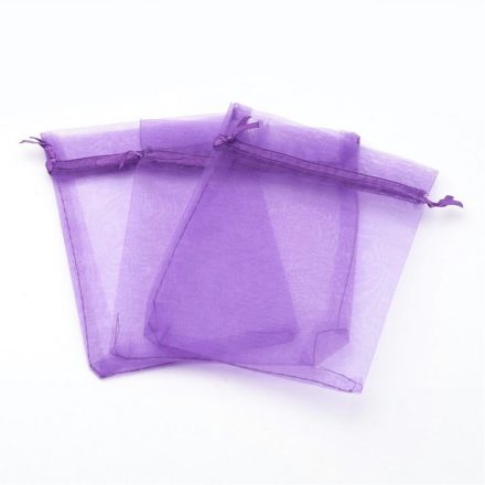 Paarse organza zakjes 15cm kado verpakking