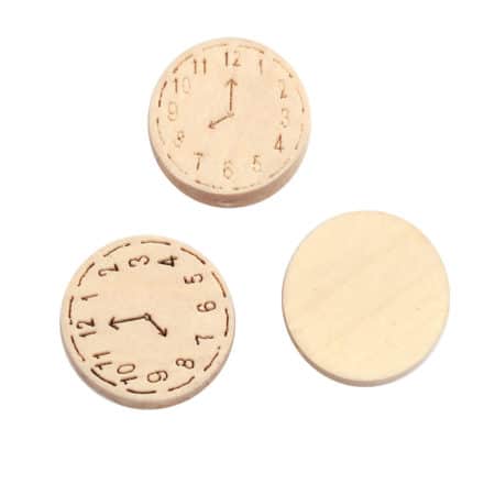 Blanke kraal hout horloge klokje rond 23mm