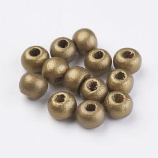 Houten kralen 8mm groot goud hout