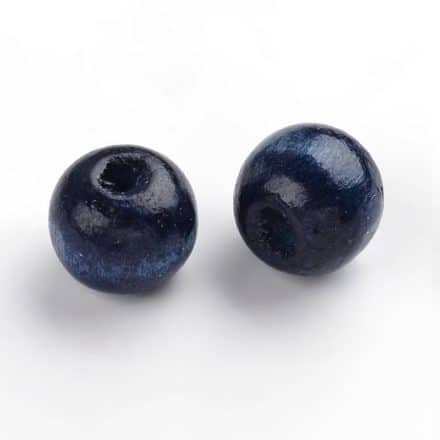 8mm houten kralen donker blauw