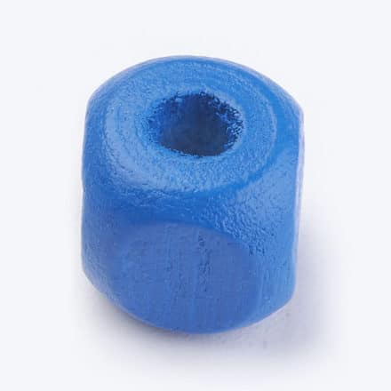 Houten kraal vierkant 10mm blauw sieraden maken