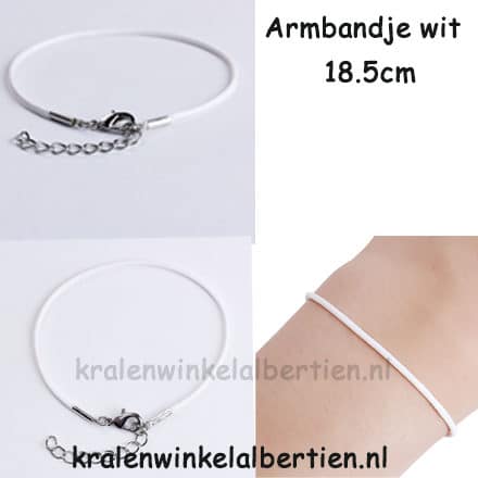 Witte armbandjes 18.5cm sieraden maken met naam