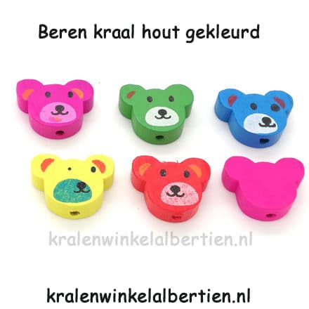 Beertjes kralen hout kleuren mix geluk poppetje maken