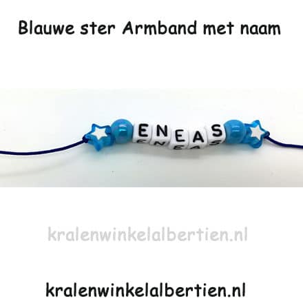 Uitdeelcadeautjes armbandje met naam blauw