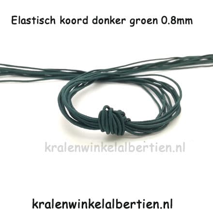 Sieraden elastiek donker groen 0.8mm dik armbandjes maken