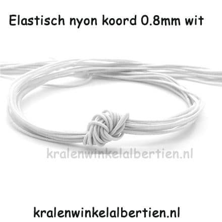 Sieraden elastiek koord wit 0.8mm dun sos naam armbandjes maken