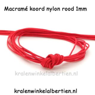 Macramé knopen nylon draad rood 1mm