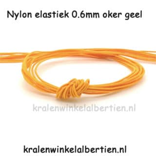 Elastisch koord oker geel 0.6mm dun nylon sos naam armbandjes maken