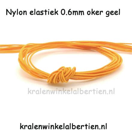 Elastisch koord oker geel 0.6mm dun nylon sos naam armbandjes maken