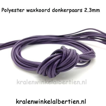 Donker paarse sieraden koord polyester wax koord 2.3mm smelt