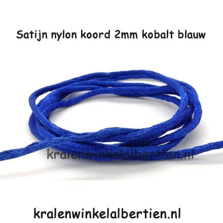 Zijde koord nylon 2mm dik kobalt blauw