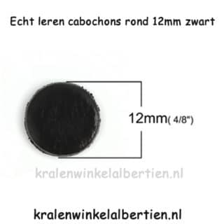 Rond bedel echt leer cabochon bedel slagletters