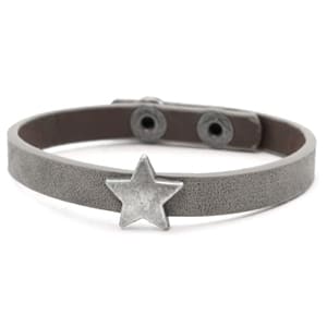 Wonderbaar Hippe donkergrijze armband met metalen ster - Kralenwinkel Albertien ER-98