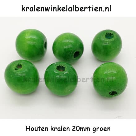 20mm kraal hout groot groen groot rijggat