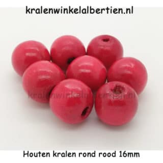 Grote kraal hout rond rood groot rijg gat