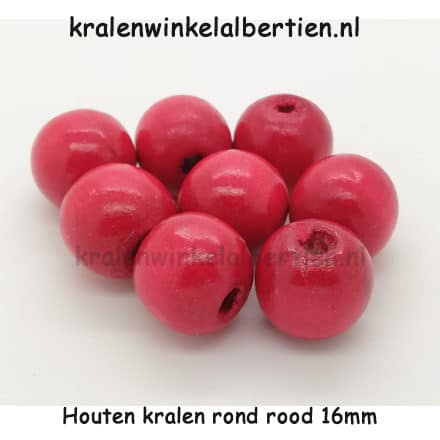 Grote kraal hout rond rood groot rijg gat