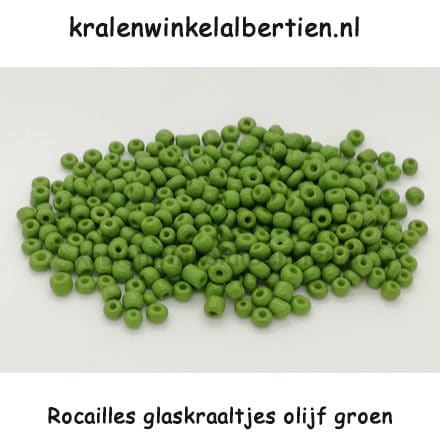 Rocaille kralen seeds beads olijf groen klein 3mm