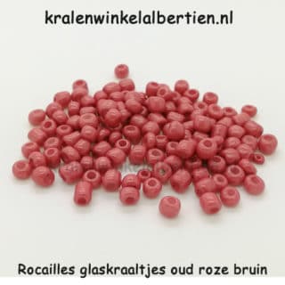 Seed beads rocaille kralen glas 4mm oud roze
