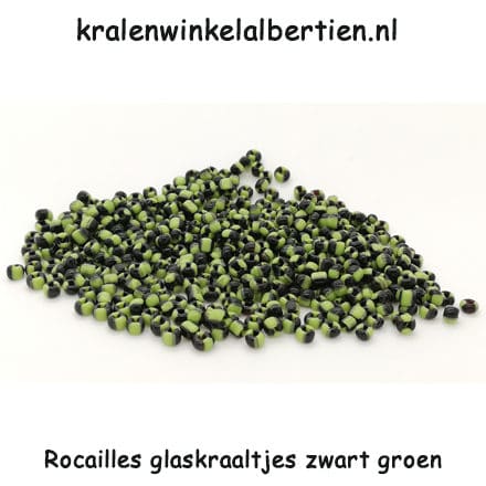 Seed beads rocaille kralen glas klein zwart groen