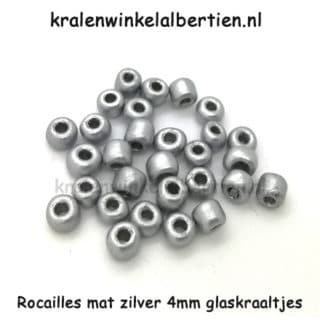 Seed beads kleine glazen kralen 4mm zilverkleurig mat