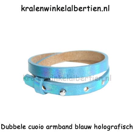 Cuoio armbanden Holographic blue verstelbaar leer