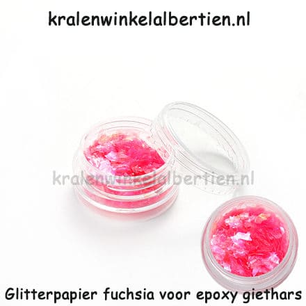 Glitterpapier fuchsia roze epoxy giet hars sieraden maken resin art