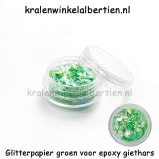 Glitter papier groen voor het maken van hars sieraden
