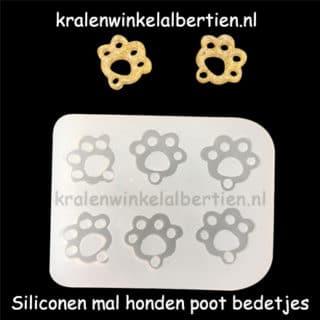 Flexibele silicone mal honden poten hangers resin art sieraden