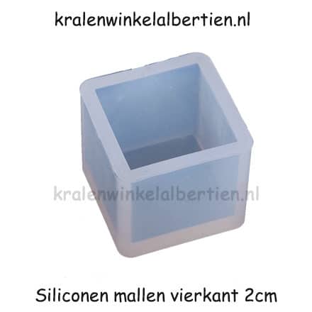 Flexibele mal vierkantje maken 20mm resin hars gieten