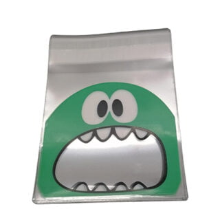 Traktatie zakjes monster groen tandenzakje