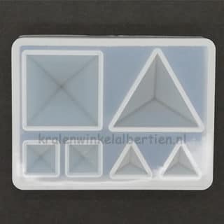 Flexibele transparant mal vierkantjes driekhoekjes siliconen mal