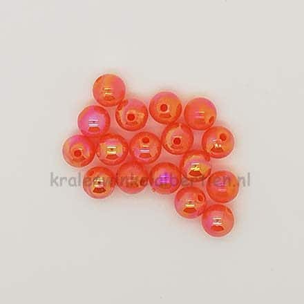 Ronde kraal 8mm acryl ab kleur oranje traktatie maken armbandje