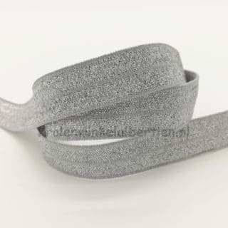 Zilveren breed elastiek lint 15mm glitters ibiza style armbandjes maken DIY