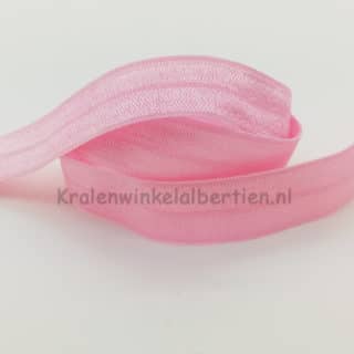 Licht roze ibiza style elastisch lint 15mm vouw armband maken haarbandje groothandel