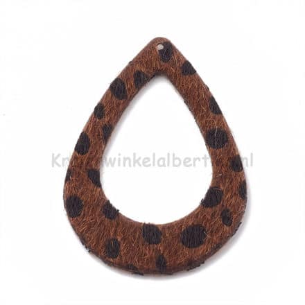 Imitatie leren bedel groot druppel leopard print trendy sieraden zelf maken