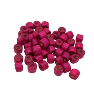 Kraal tube hout fuchsia sieraden rijgen zelf maken