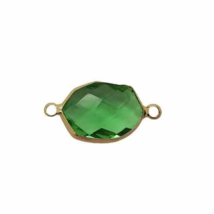 Tussenzetter goud groen facet glas macramé knopen sieraden