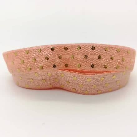 Elastiek koord peach pink gouden stippen DIY trendy armbandjes zelf maken