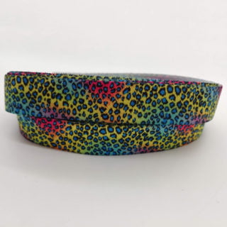 Gekleurd tijgerprint lint elastiek koord sieraden zelf maken 15mm breed